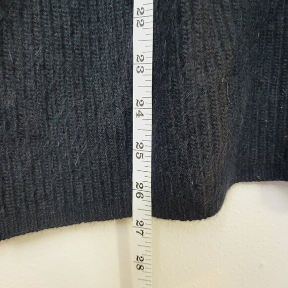 Vintage Angora‎ Lambswool Quarter Zip Black Sweater Women's Large - Picture 2 of 8